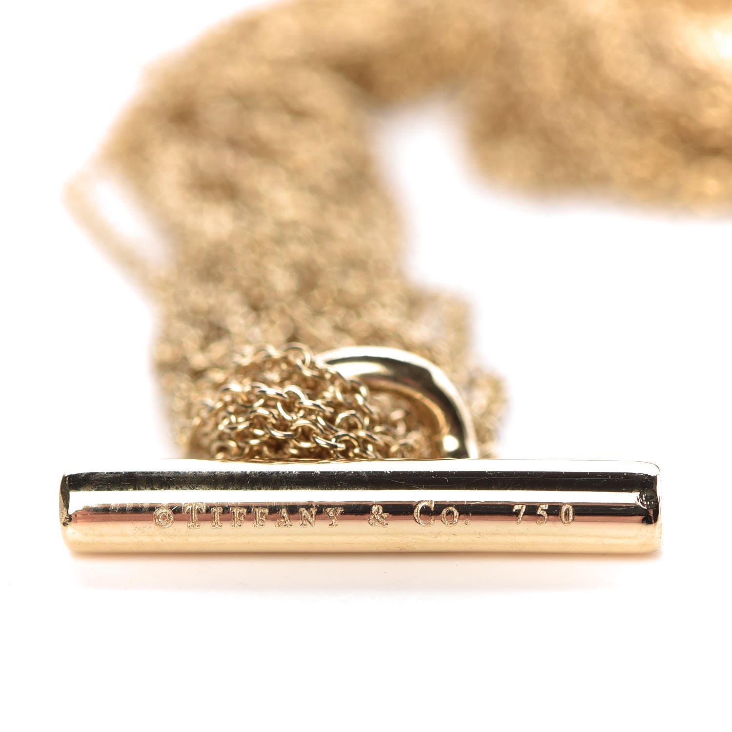 Tiffany 18K Yellow Gold Heart Mesh Toggle Necklace 6 of 6