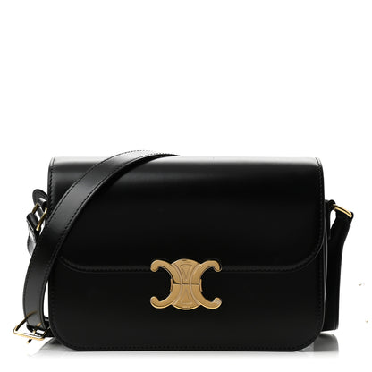 Celine Shiny Calfskin Medium Triomphe Black 1 of 11