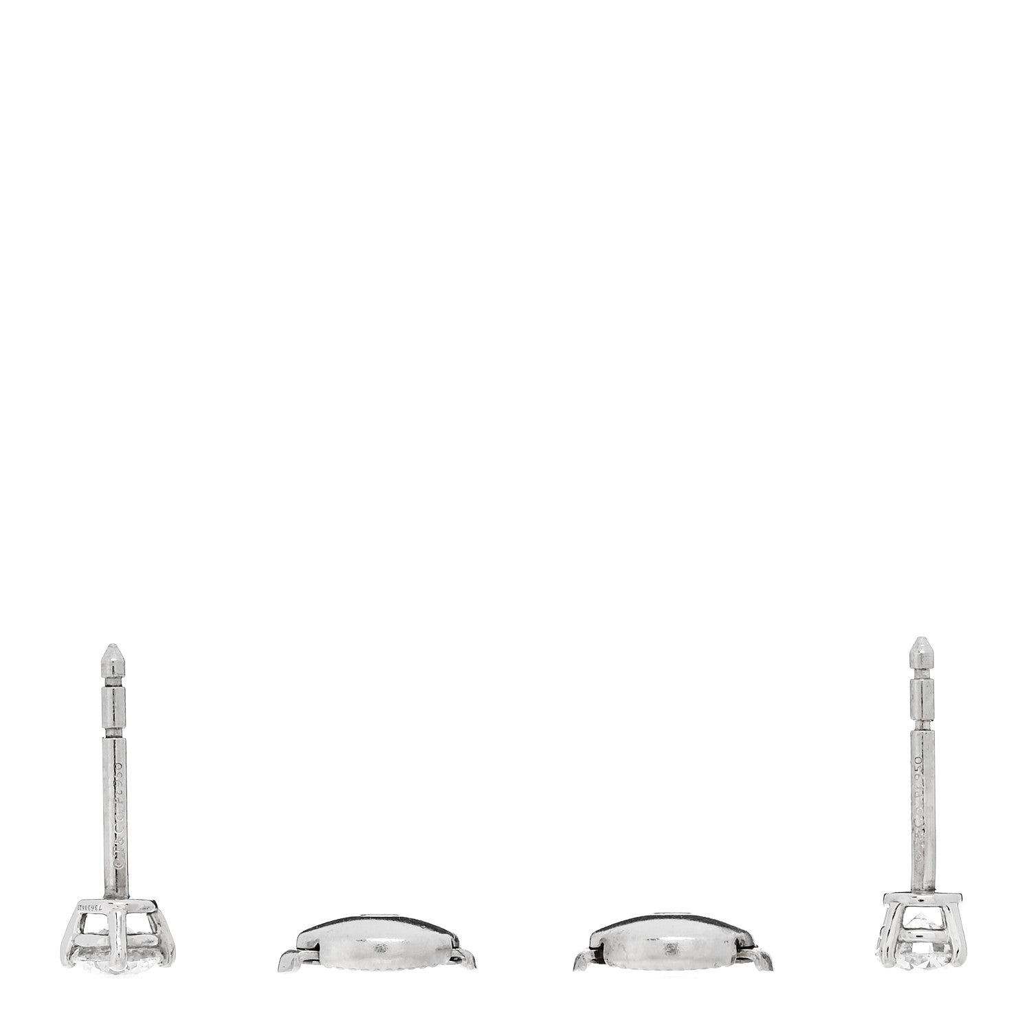 Tiffany Platinum Diamond .42ctw Solitaire Earrings 3 of 5