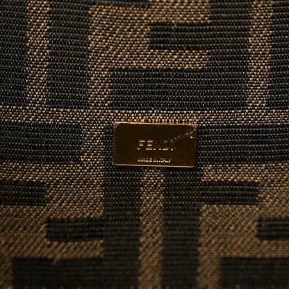 Fendi Fabric Jacquard FF 1974 Mini Baguette Tobacco Moro Black 6 of 11
