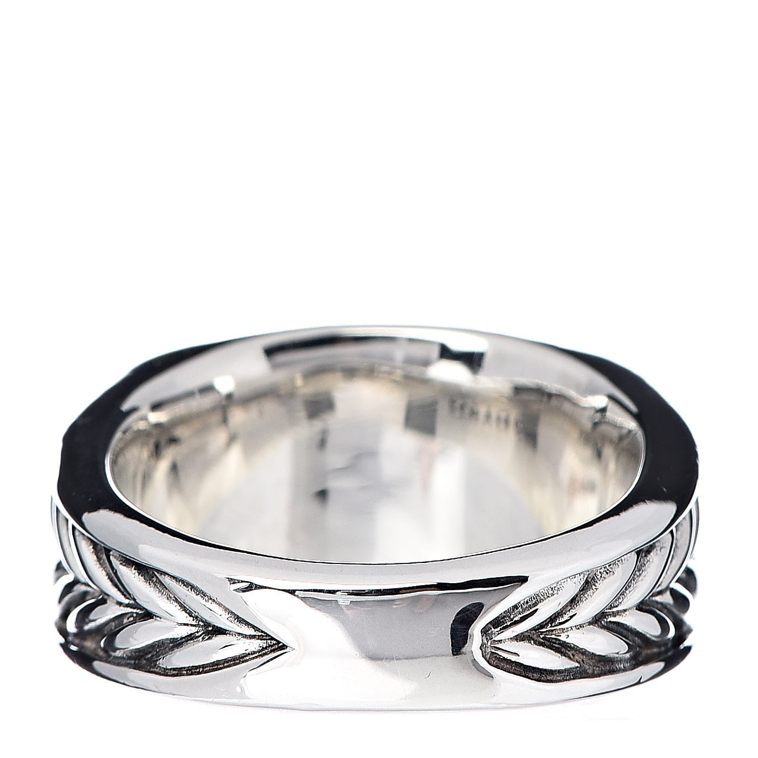 David Yurman Sterling Silver Blue Sapphire Chevron Signet Ring 58 8.5 4 of 5