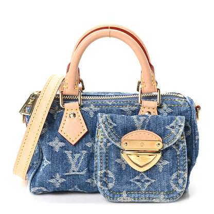 Louis Vuitton Monogram Denim Nano Speedy Blue 1 of 9