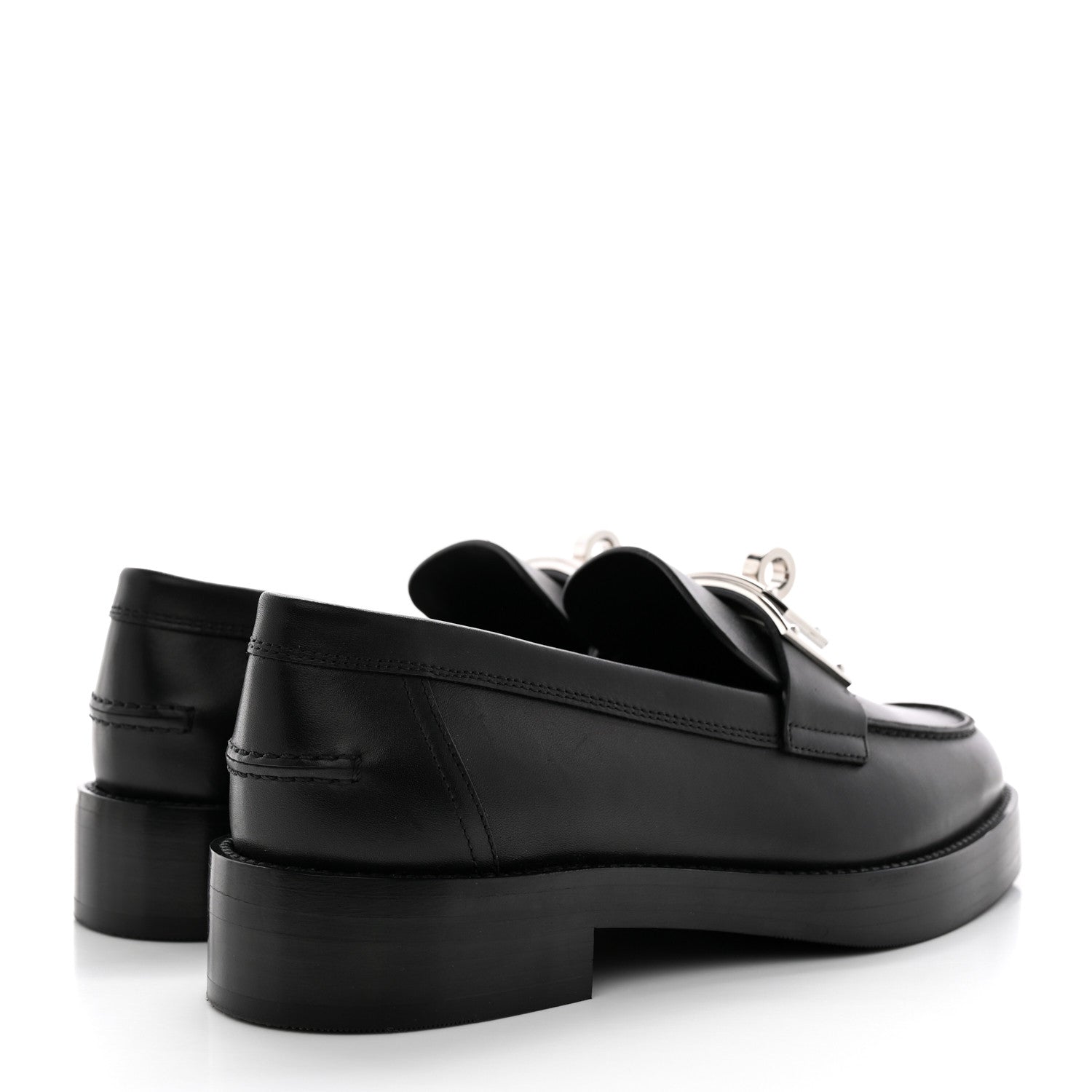 Hermes Calfskin Womens Hot Loafer 37 Black 4 of 15