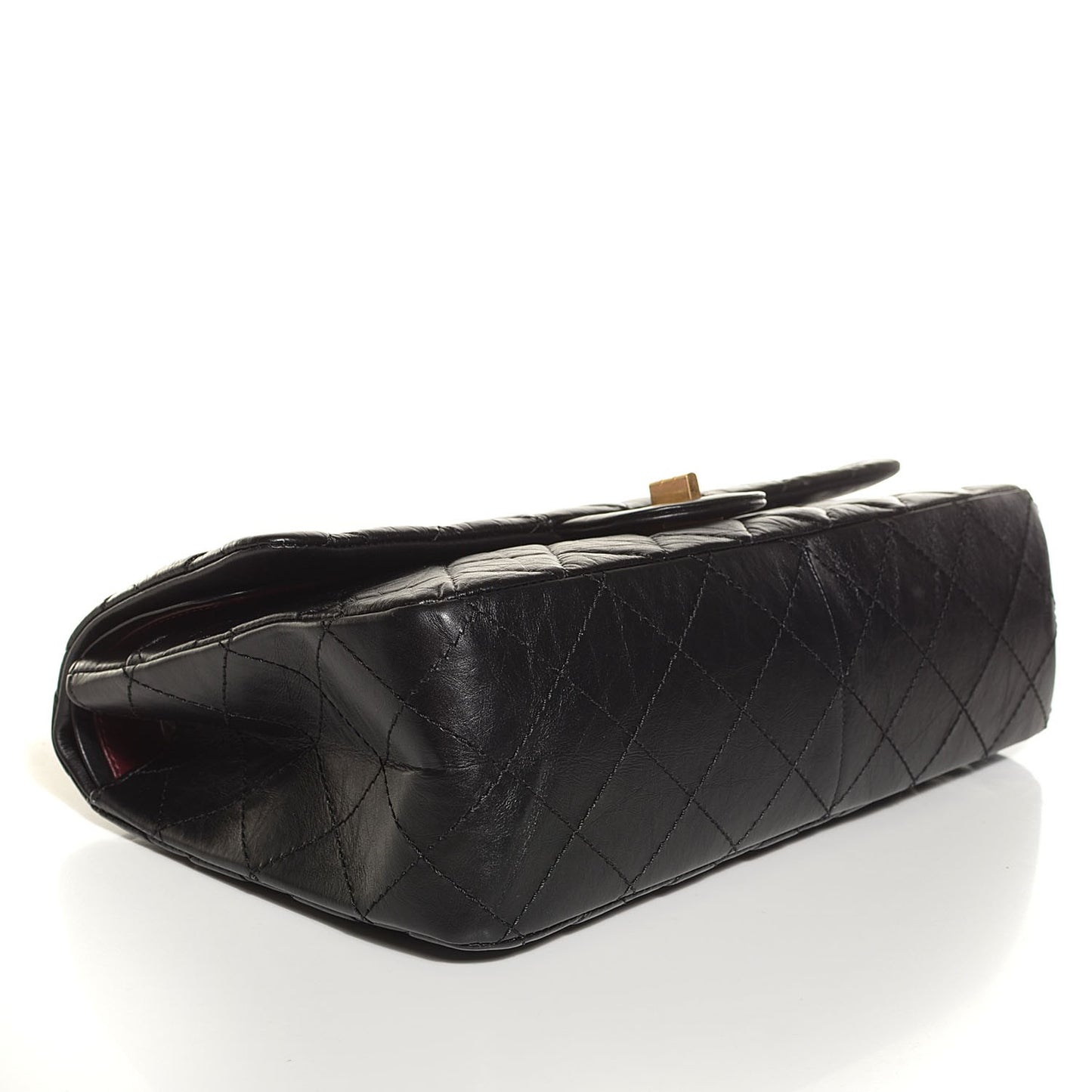 Aged Calfskin Quilted 2.55 Reissue 227 Flap Black