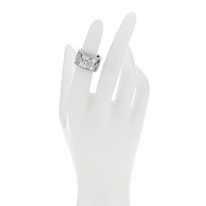 Van Cleef & Arpels 18K White Gold Diamond Medium Perlee Clover Band Ring 48 4.5 2 of 4