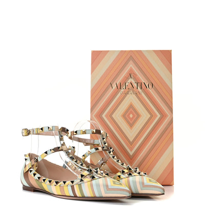 Valentino Garavani Nappa Native Couture 1975 Rockstud Cage Ballerina Flats 39 Multicolor 13 of 13
