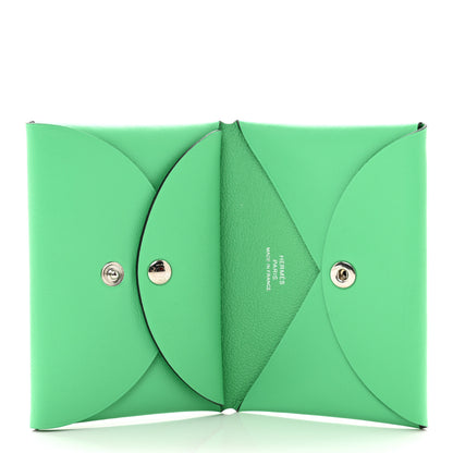 Hermes Swift Compact Saddle Print Calvi Duo Card Case Vert Comics 5 of 7