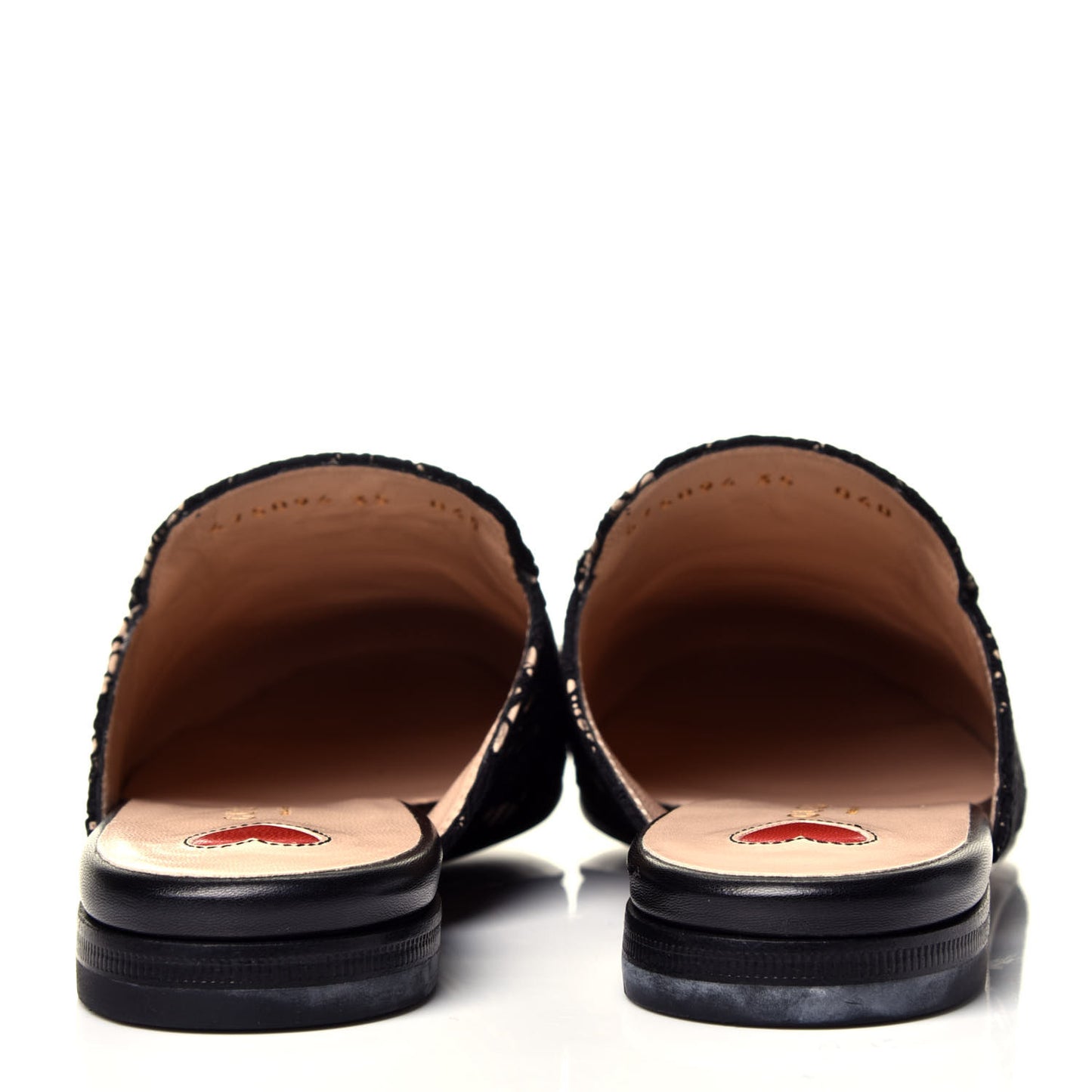 Lace Malaga Kid Womens Princetown Slippers 35 Black Skin Rose