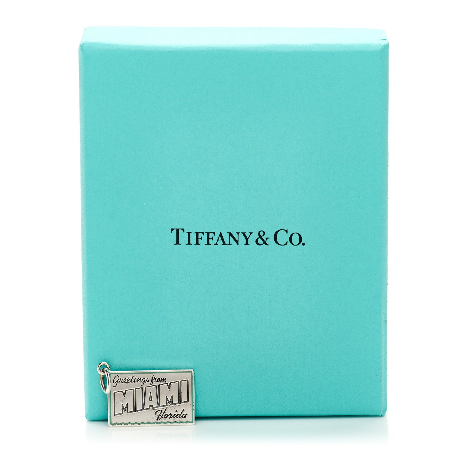 Tiffany Sterling Silver Enamel Miami Postcard Charm Blue 4 of 4