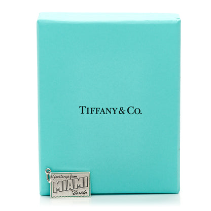 Tiffany Sterling Silver Enamel Miami Postcard Charm Blue 4 of 4