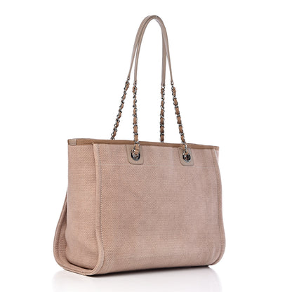 Chanel Canvas Deauville Small Tote Beige 3 of 11