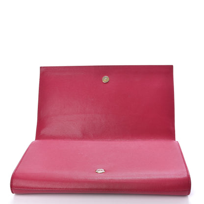 Saint Laurent Calfskin Monogram Large Belle De Jour Clutch Red 6 of 6