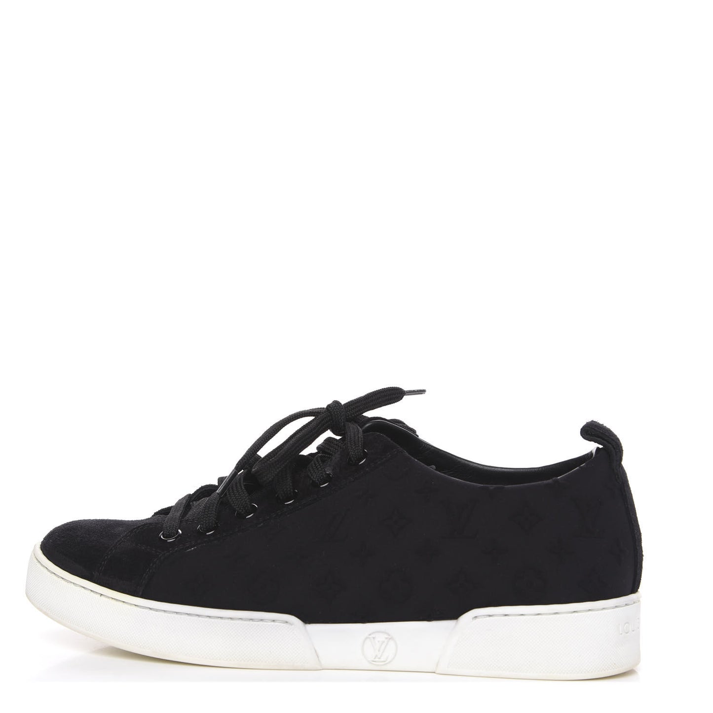Neoprene Suede Embossed Monogram Stellar Low Top Sneakers 35.5 Black