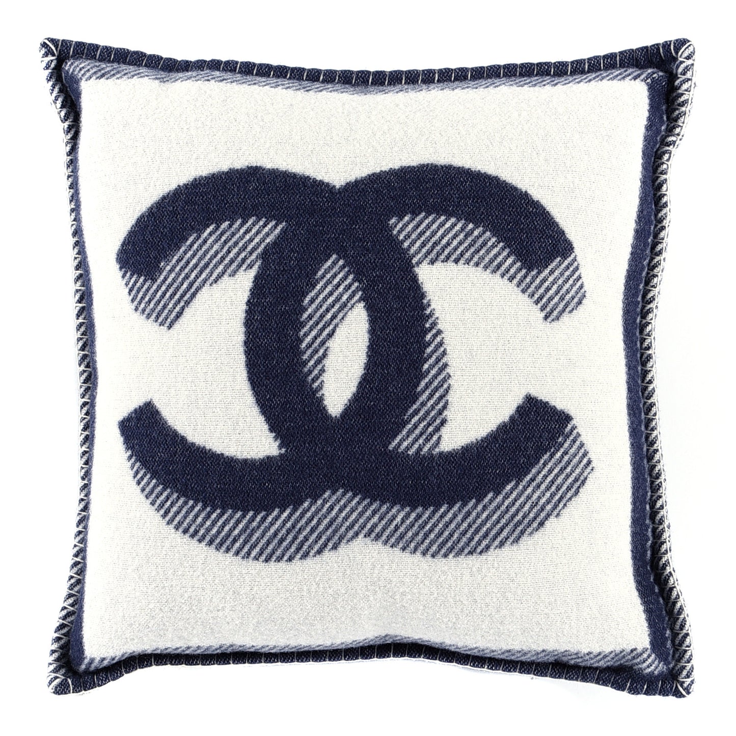 Merino Wool Cashmere CC Pillow Navy Blue