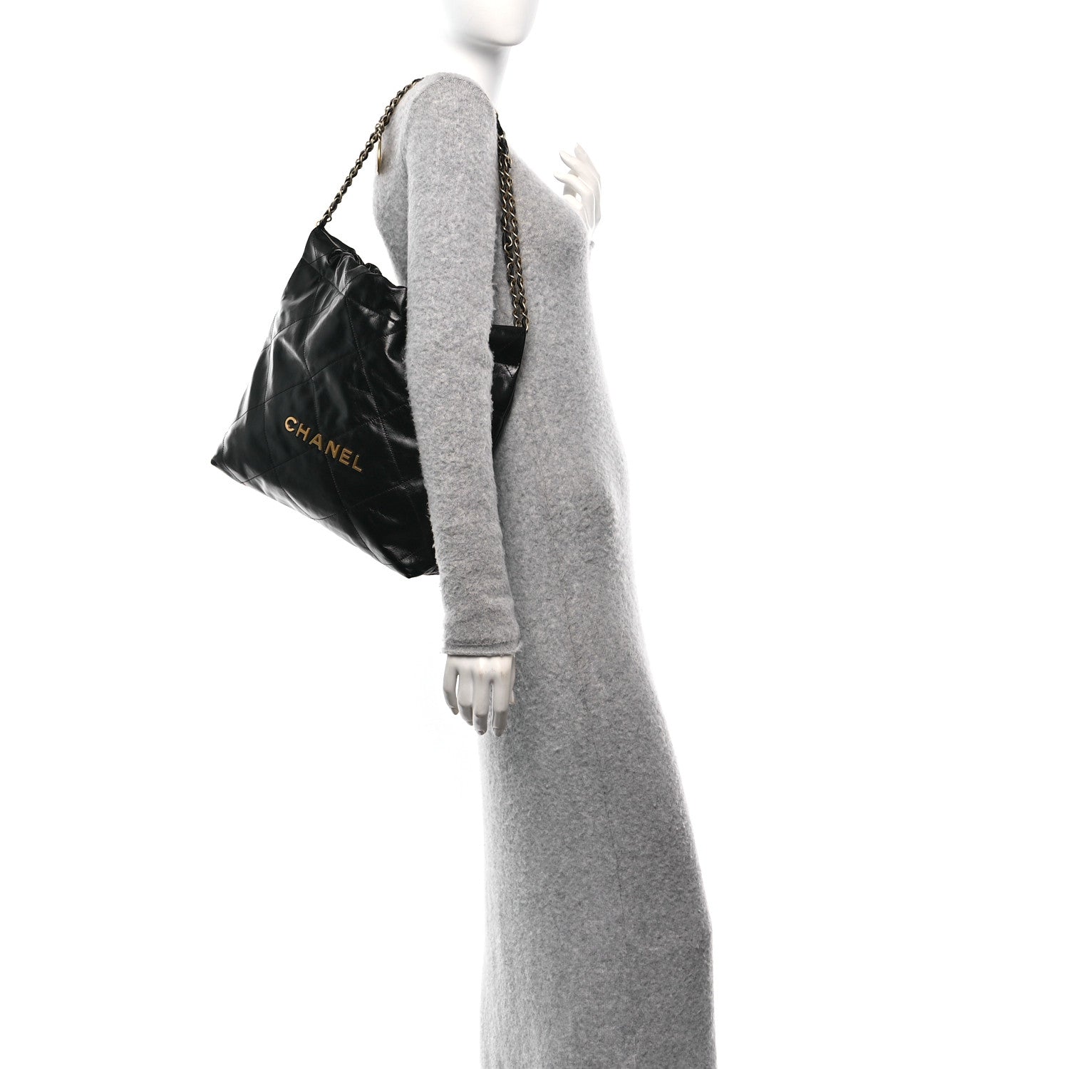 Chanel Shiny Calfskin Quilted Small Chanel 22 Black 3 of 11