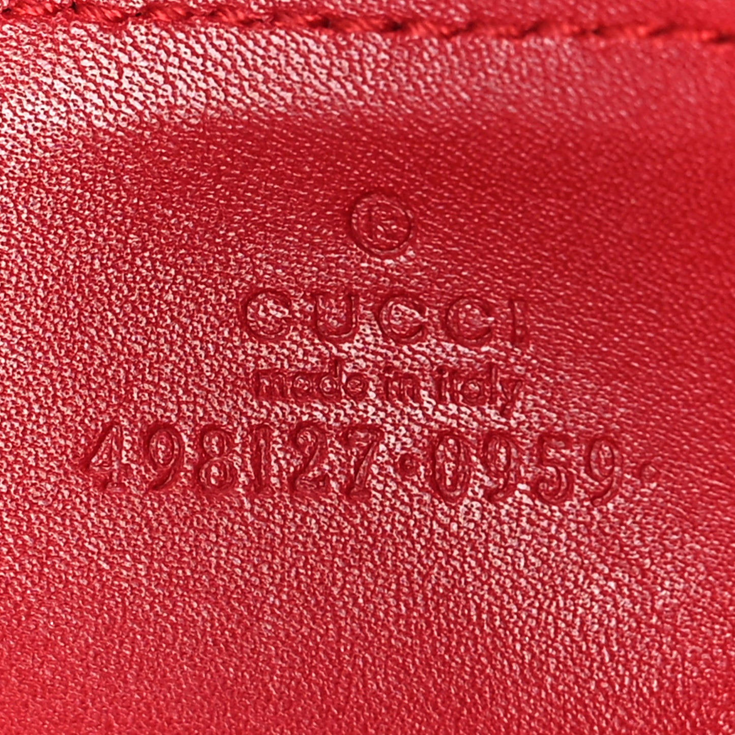 Calfskin Matelasse GG Marmont Zip Around Key Case Hibiscus Red