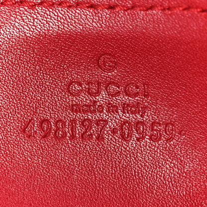 Gucci Calfskin Matelasse GG Marmont Zip Around Key Case Hibiscus Red 7 of 9