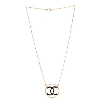 Chanel Lambskin CC Round Pendant Necklace Gold 3 of 7