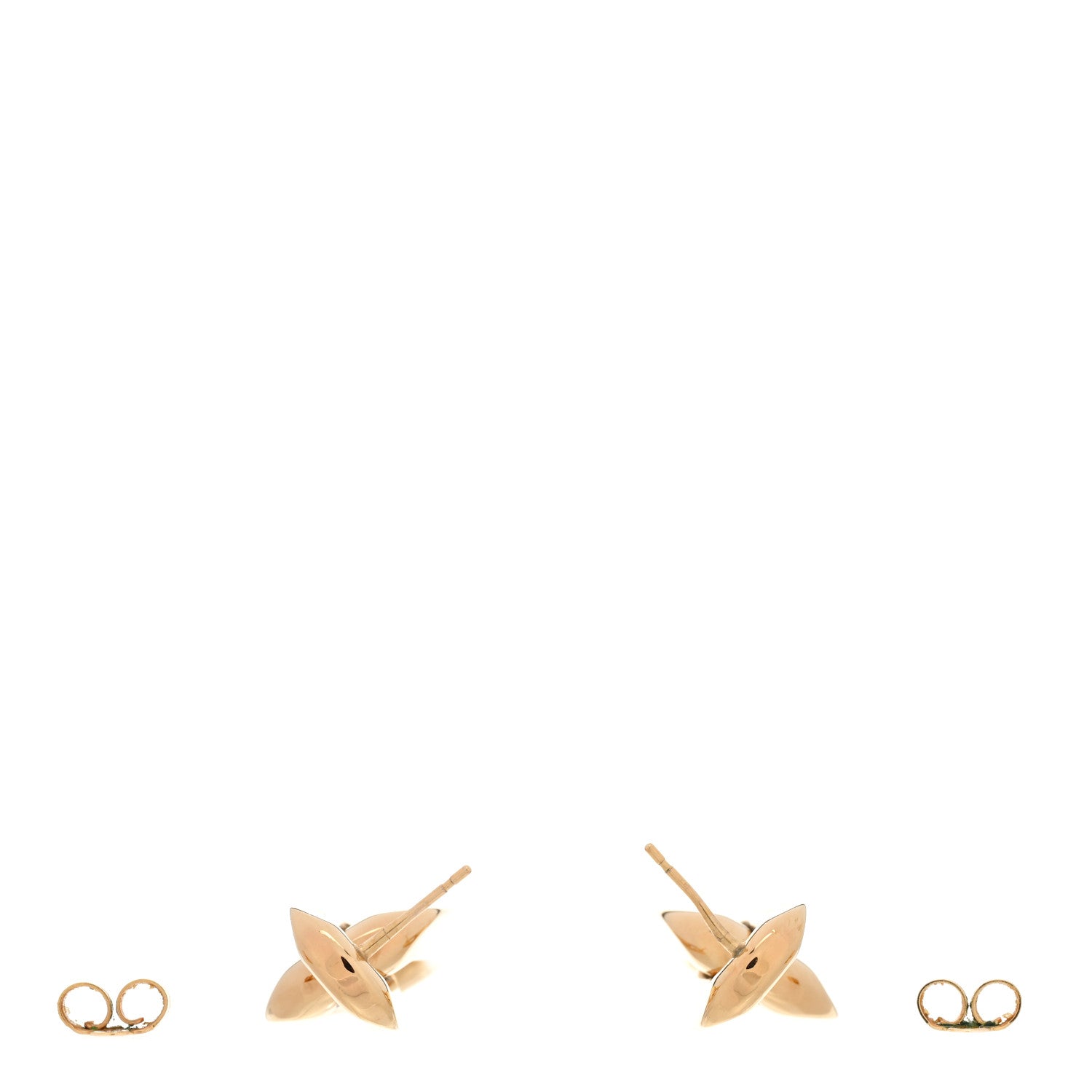 Louis Vuitton Metal LV Edge Double Hoop Earrings Gold 3 of 5