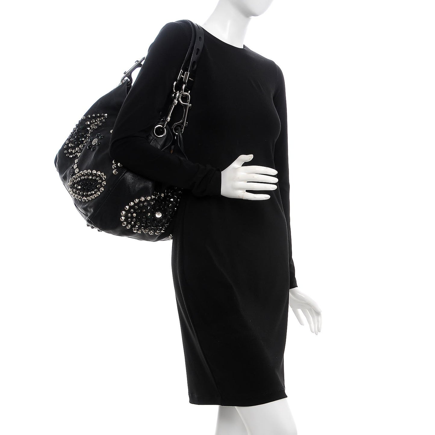 Calfskin Studded Lola Tote Black