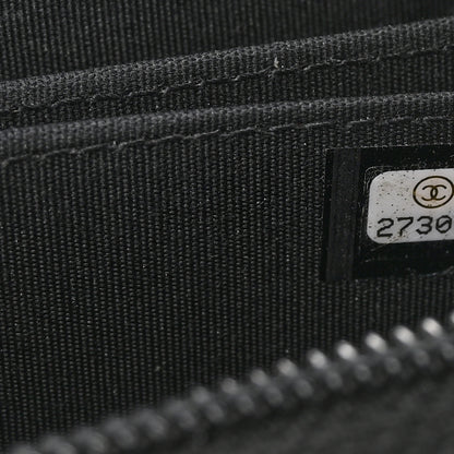 Chanel Caviar Quilted Boy Zip Around Coin Purse Wallet Black 7 of 9