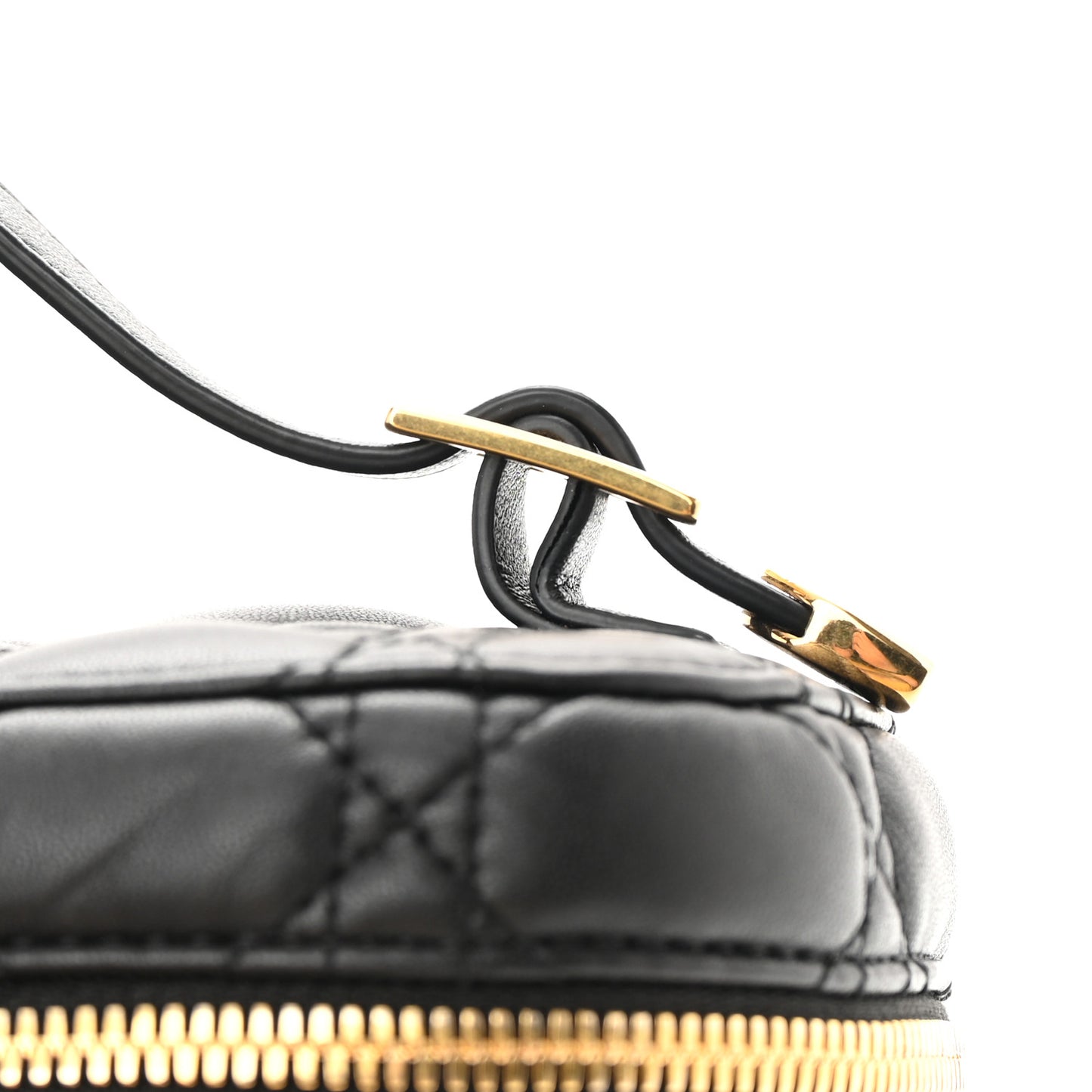 Lambskin Cannage Small Diortravel Vanity Case Black