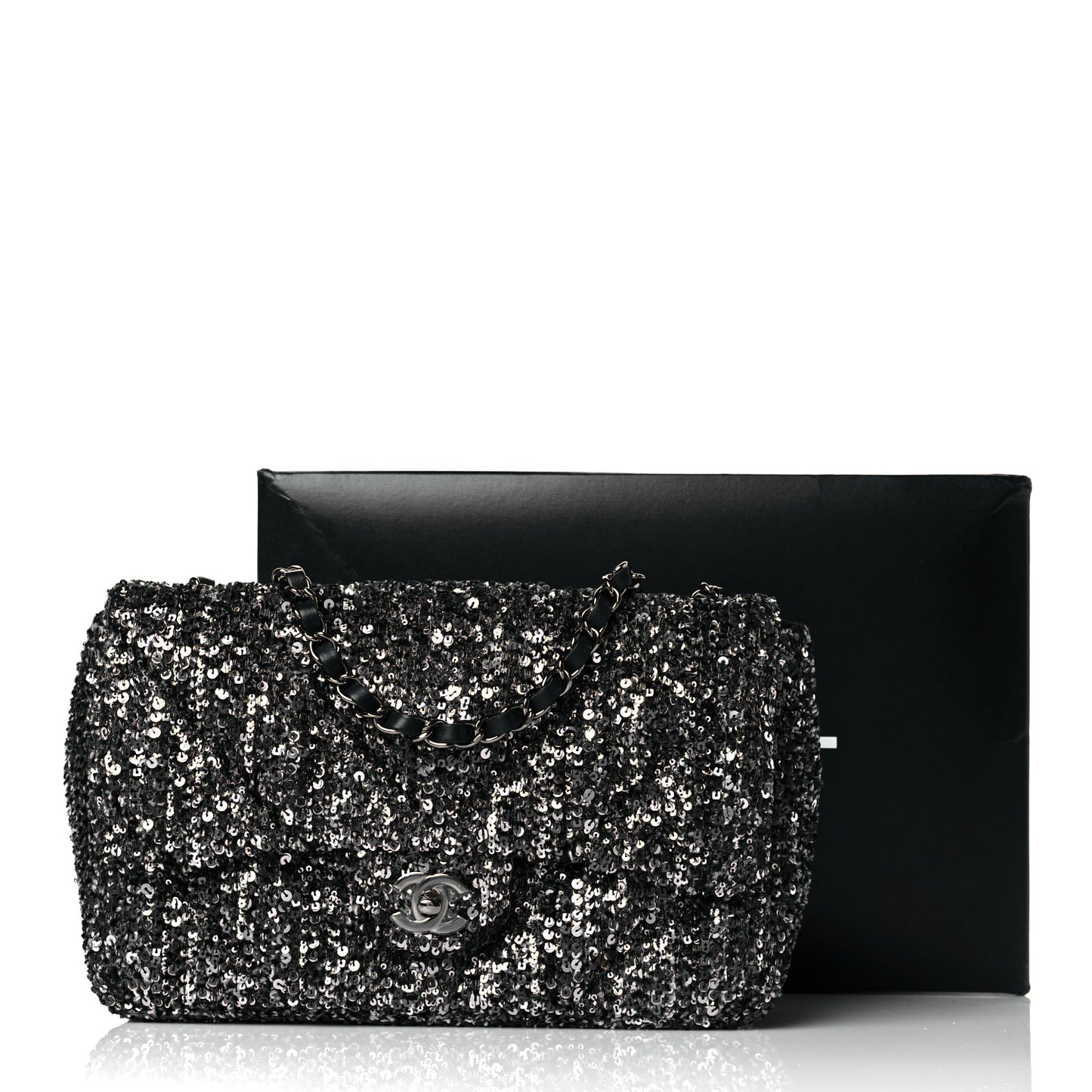 Sequin Small Single Flap Silver