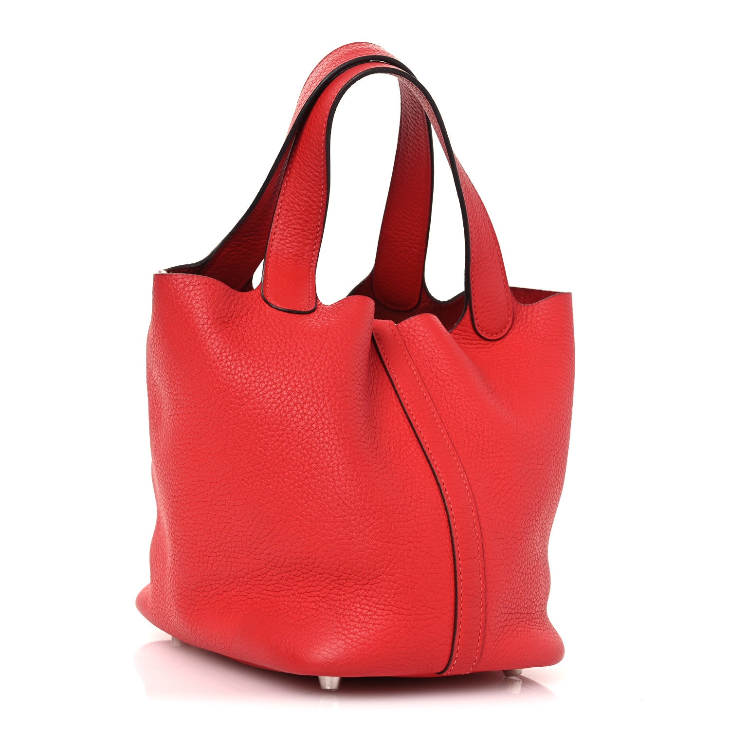 Hermes Taurillon Clemence Picotin Lock 18 PM Rouge Tomate 3 of 11