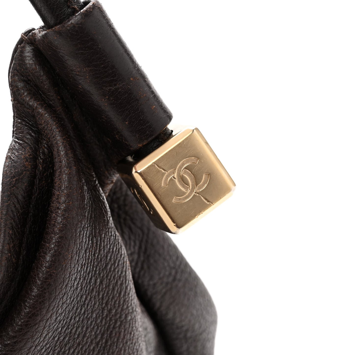 Grained Calfskin Tassel Hobo Brown