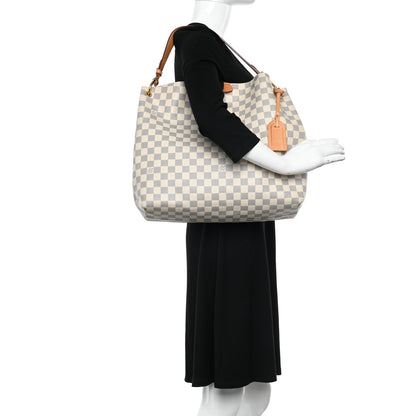 Louis Vuitton Damier Azur Graceful MM Rose Ballerine 2 of 11