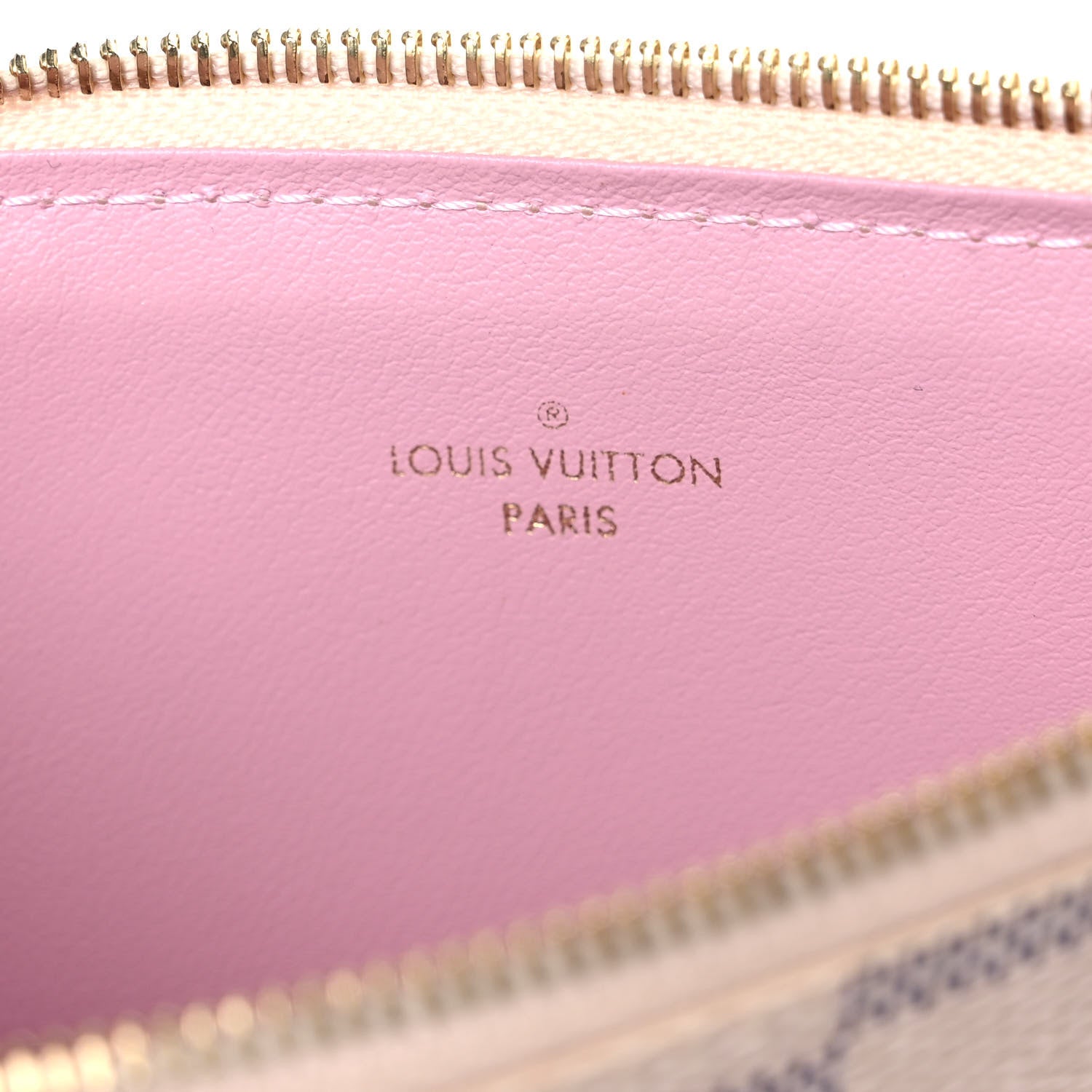 Louis Vuitton Damier Azur Pochette Felicie Chain Wallet Rose Ballerine 8 of 16