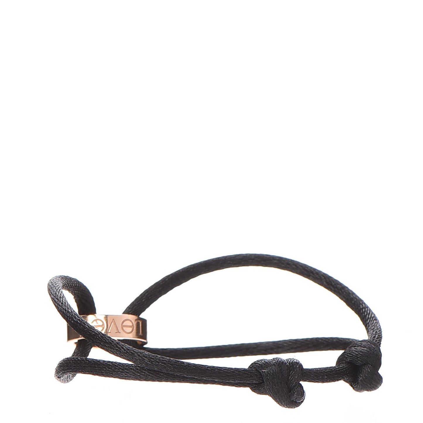 18K Pink Gold Charity LOVE Adjustable Cord Bracelet Black
