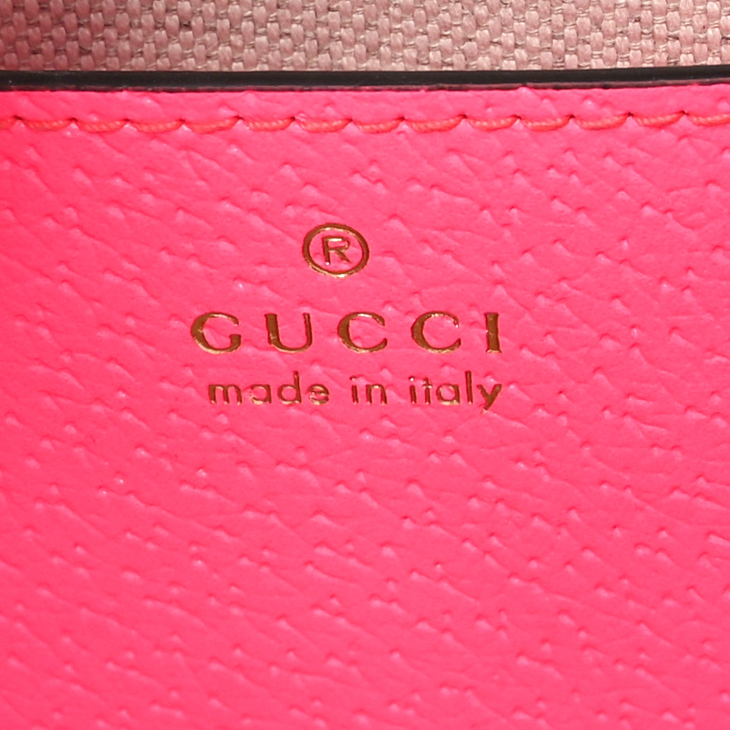 Gucci GG Supreme Monogram Textured Dollar Calfskin Web Ophidia Small Crossbody Bag Beige Ebony Fuchsia 6 of 10
