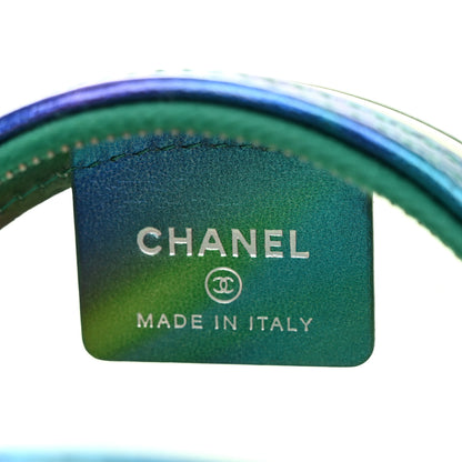 Chanel PVC Calfskin Lambskin Quilted Round Filigree Clutch With Chain Green 6 of 11