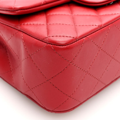 Chanel Lambskin Quilted Mini Rectangular Flap Red 8 of 9