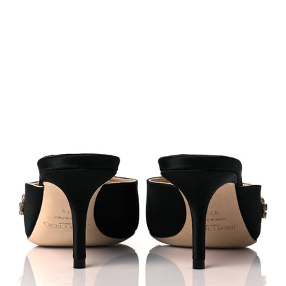 Jimmy Choo Satin Crystal Rav 65 Heels 37.5 Black 5 of 10