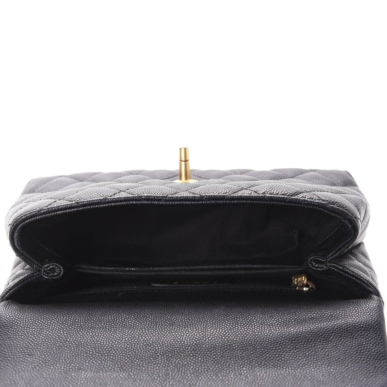 Chanel Caviar Lizard Embossed Quilted Mini Coco Handle Flap Black 4 of 10