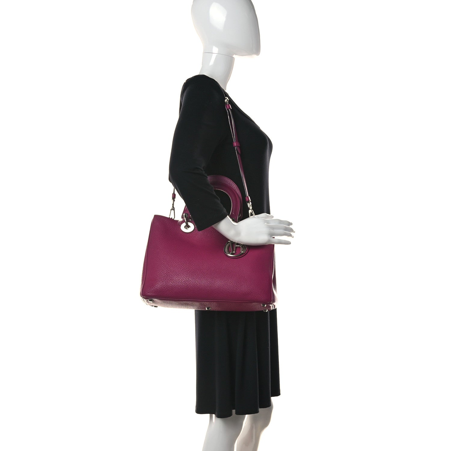 Christian Dior Bullcalf Medium Diorissimo Tote Toxic Purple 3 of 12