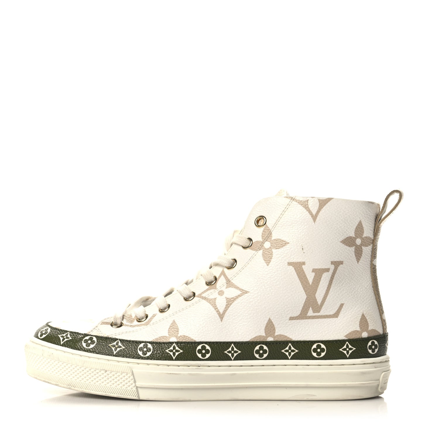 Monogram Giant Stellar Sneaker Boots 37 Khaki White Beige