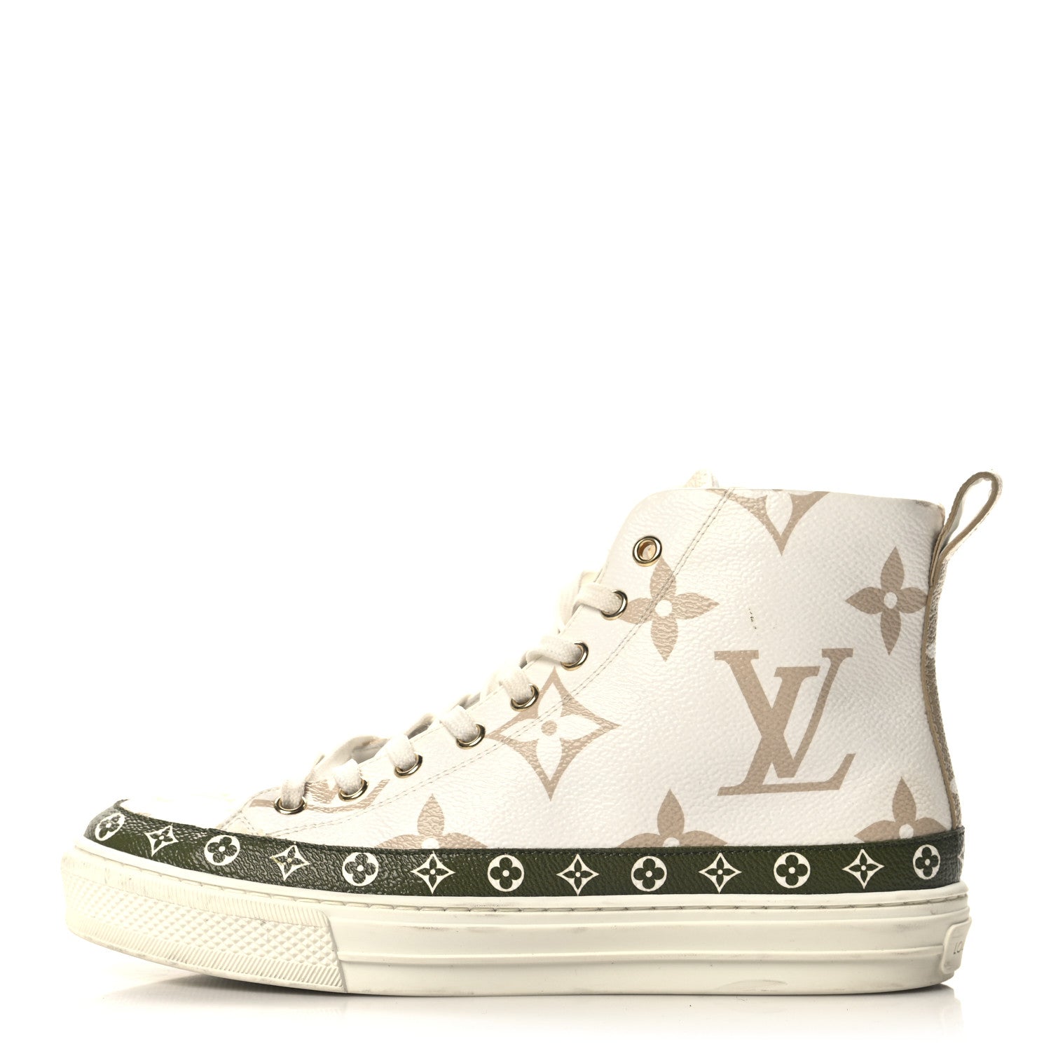 Louis Vuitton Monogram Giant Stellar Sneaker Boots 37 Khaki White Beige 1 of 8