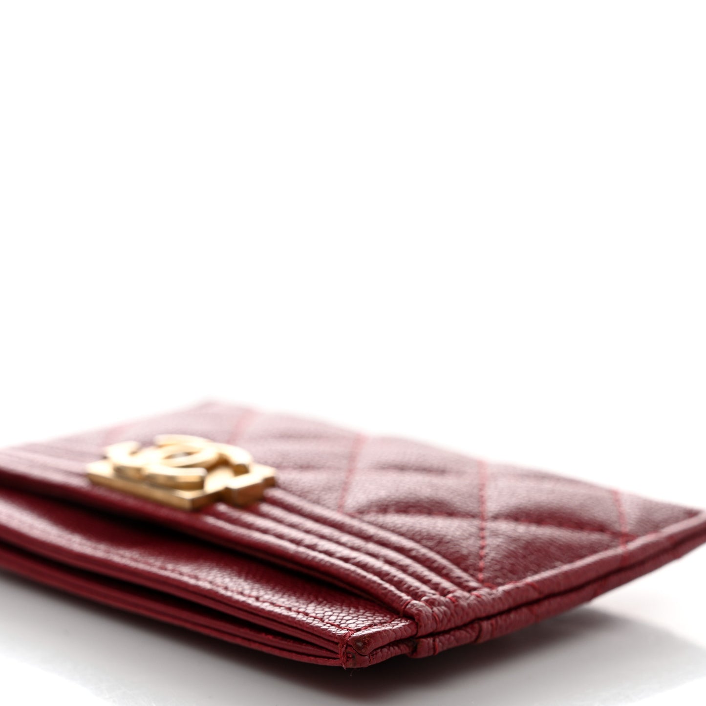 Caviar Quilted Boy Card Holder Red