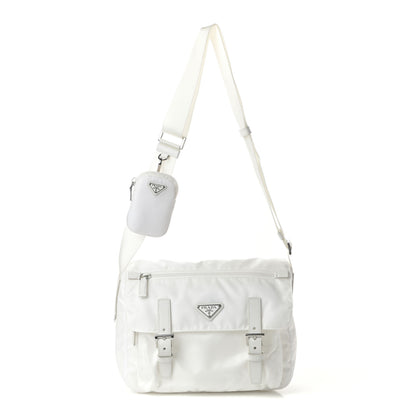 Prada Re-Nylon Single Pocket Messenger Bag White 1 of 10