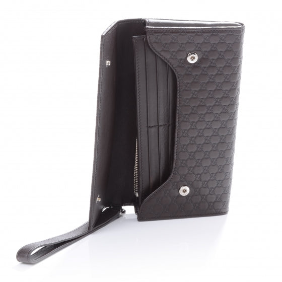 Microguccissima Travel Document Case Brown