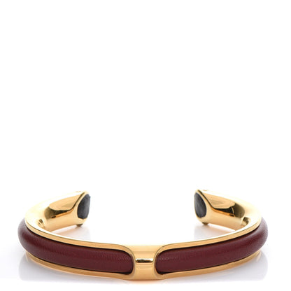 Hermes Tadelakt Kyoto Cuff M Rouge H 1 of 5