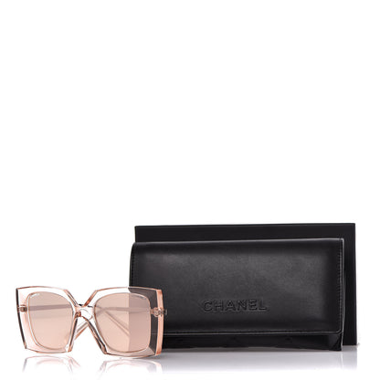 Chanel 18K Pink Gold Mirror Square Sunglasses 6051 Pink 7 of 7