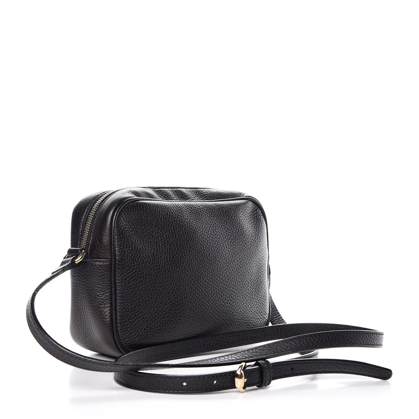 Pebbled Calfskin Small Soho Disco Bag Black