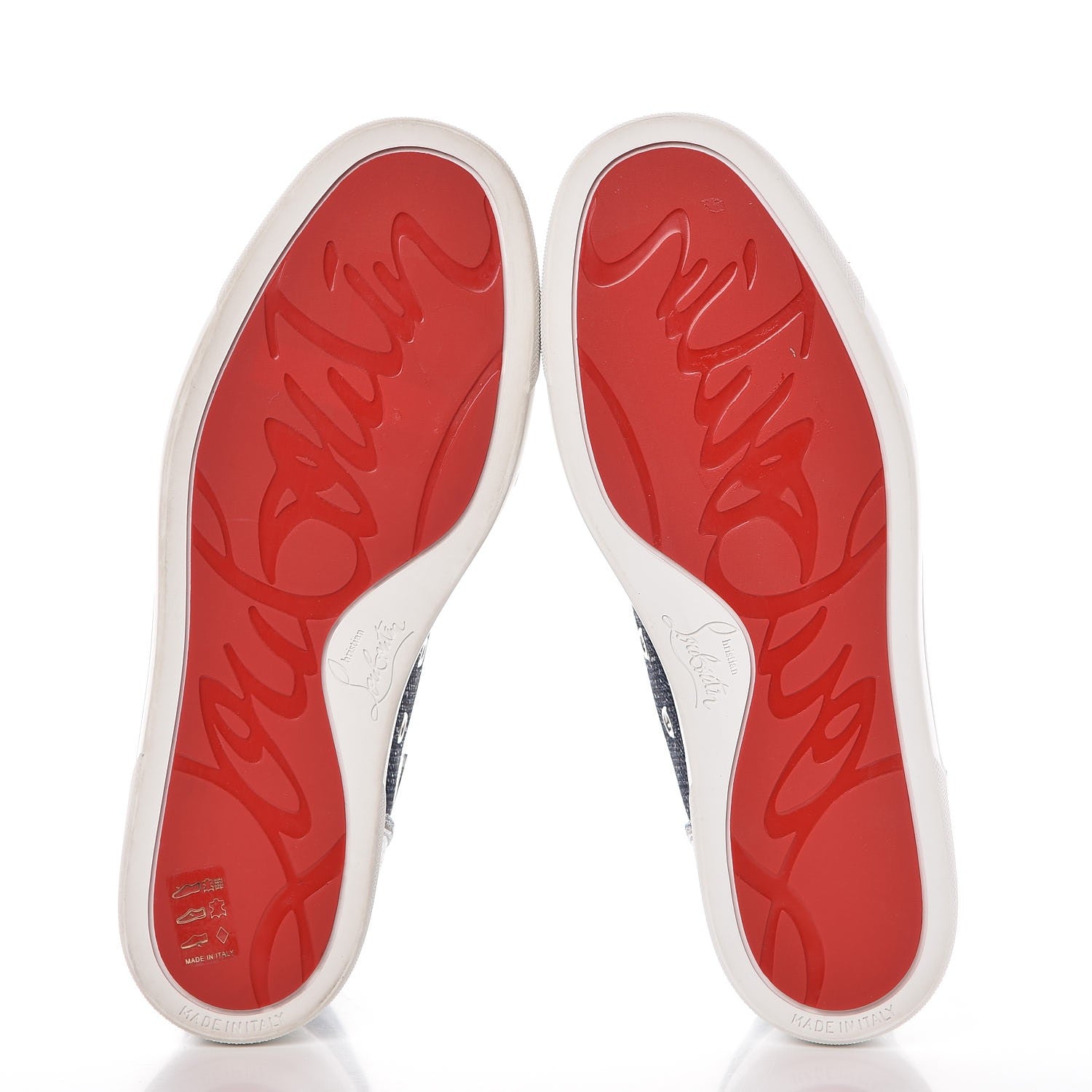 Christian Louboutin Lame Lou Spikes Flat Sneakers 37 Blue 5 of 9