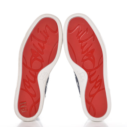 Christian Louboutin Lame Lou Spikes Flat Sneakers 37 Blue 5 of 9