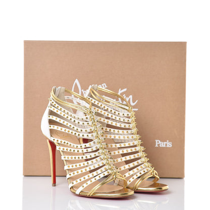 Christian Louboutin Kid Nappa Millaclou 100 Cage Sandals 36.5 Edelweiss Gold 8 of 8