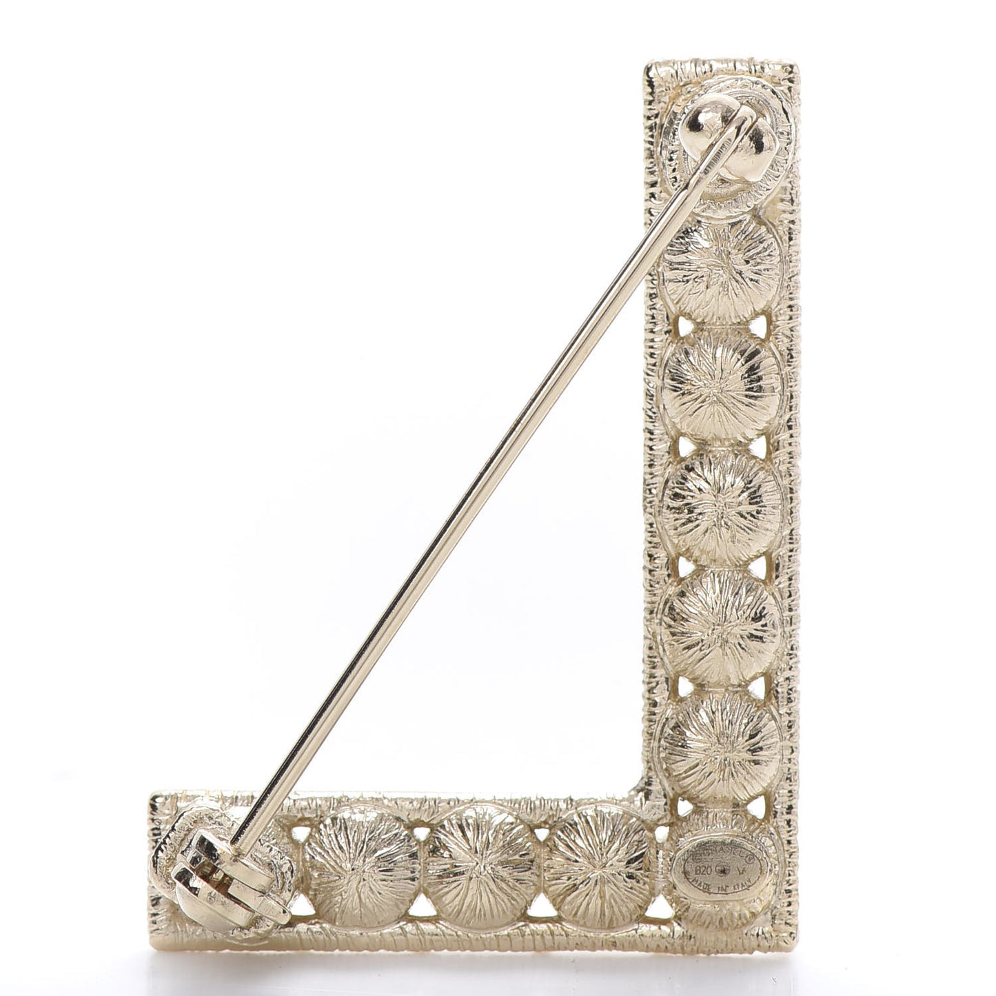 Crystal Cha-Nel Logo Brooch Set Gold